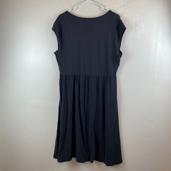 Garnet Hill Jolie Knit Sequins Scoop Neck Dress Short Sleeve Women’s Size L - Picture 9 of 15